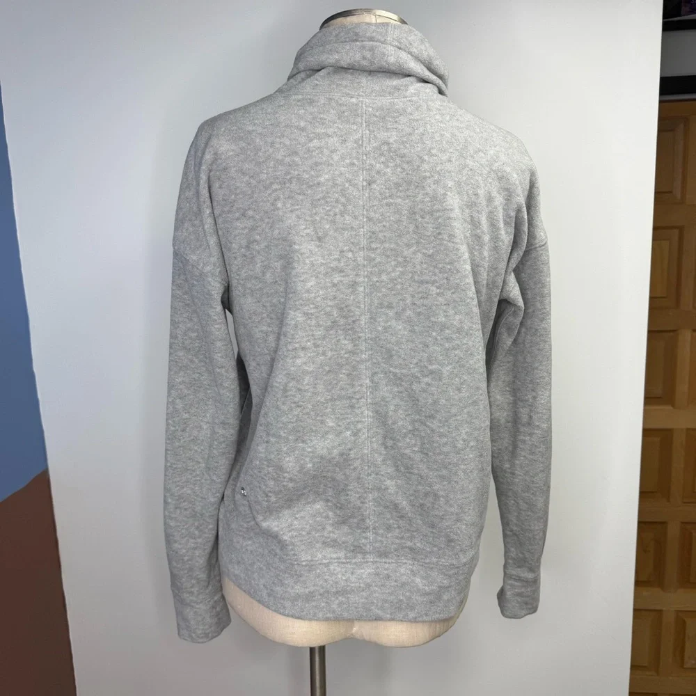 Lululemon Go Forward Pullover Heathered Core Light Grey‎ Fleece Funnel Neck 6